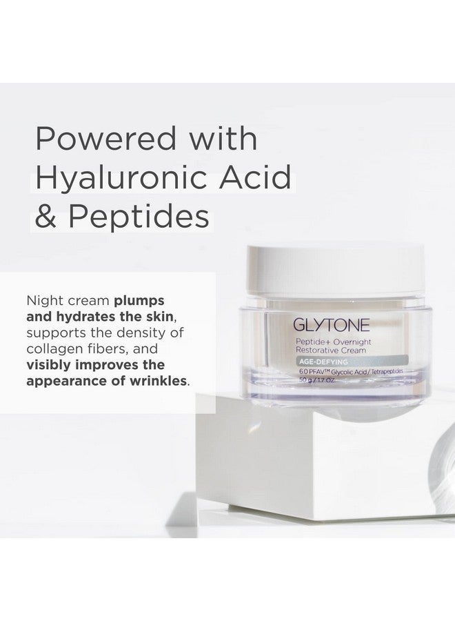 Glytone Age-Defying Peptide+ Overnight Restorative Cream - Dermatologist-Tested, Paraben-Free & Fragrance-Free - 1.7 fl. oz. - Image 3