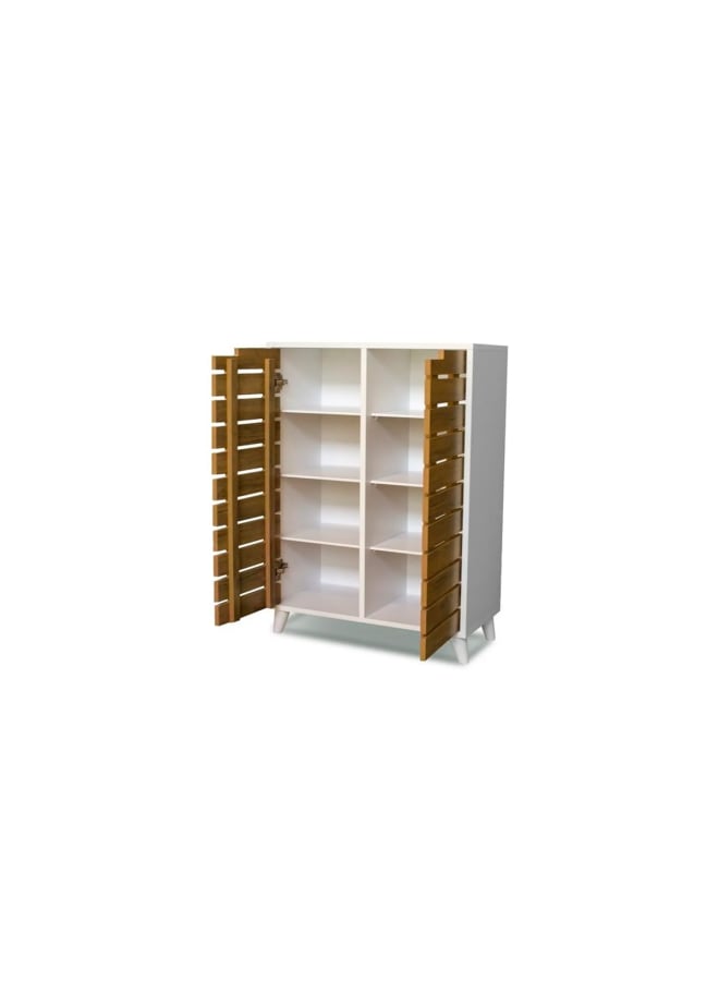 RA-S24 Shoe Rack 70 x 100 x 33 cm - White x Beige