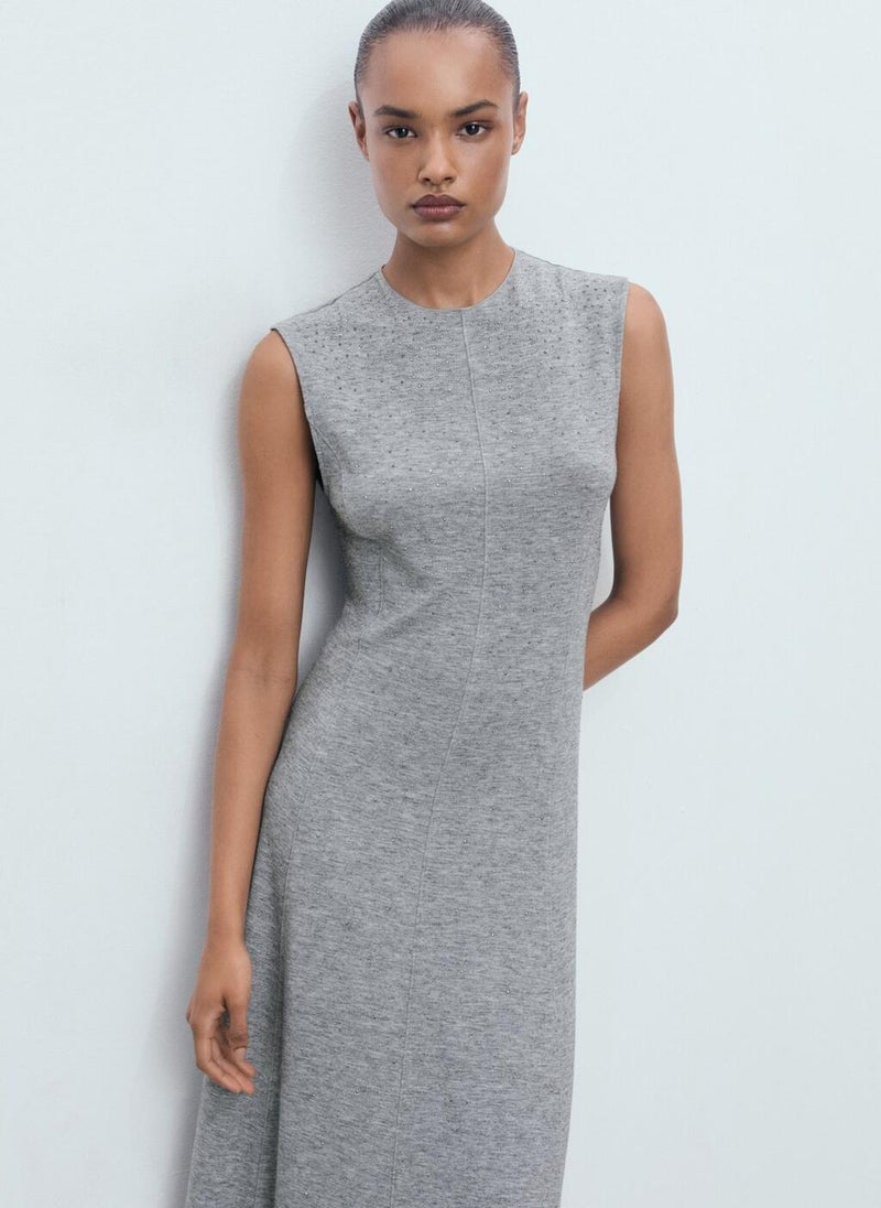 MANGO Midi-dress with rhinestones - Image 3