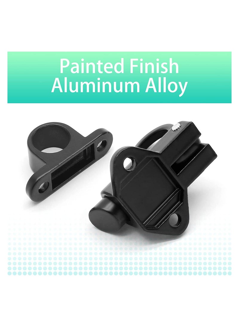 Y&D - 4 Pcs Self-Closing Latch Spring Door Lock Security Automatic Window Gate Load Bolt Aluminum Alloy Cabinet Pull Ring Latches with Screws - Image 1
