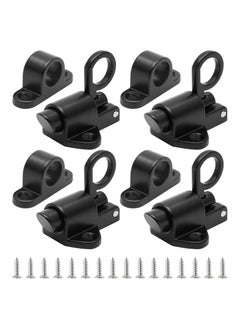 Y&D 4 Pcs Self-Closing Latch Spring Door Lock Security Automatic Window Gate Load Bolt Aluminum Alloy Cabinet Pull Ring Latches with Screws  - Image 1
