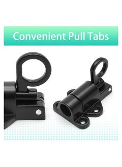Y&D 4 Pcs Self-Closing Latch Spring Door Lock Security Automatic Window Gate Load Bolt Aluminum Alloy Cabinet Pull Ring Latches with Screws  - Image 5