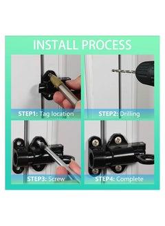 Y&D 4 Pcs Self-Closing Latch Spring Door Lock Security Automatic Window Gate Load Bolt Aluminum Alloy Cabinet Pull Ring Latches with Screws  - Image 2