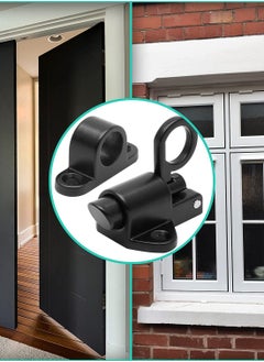 Y&D 4 Pcs Self-Closing Latch Spring Door Lock Security Automatic Window Gate Load Bolt Aluminum Alloy Cabinet Pull Ring Latches with Screws  - Image 3