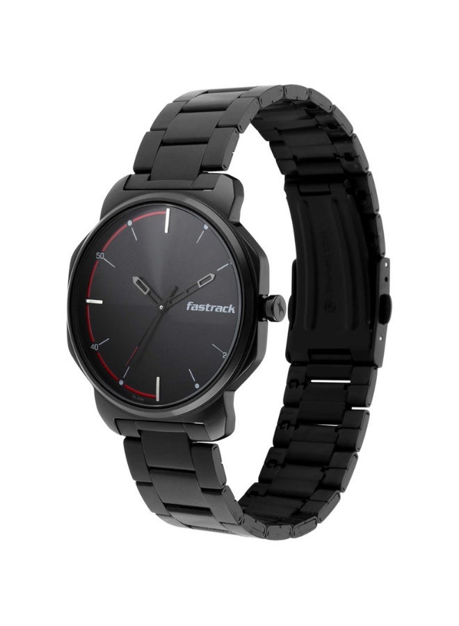 fastrack 3254NM01 Men’s Analog Watch – Black Dial, Black Leather Strap, Quartz Movement, Mineral Glass - Image 2