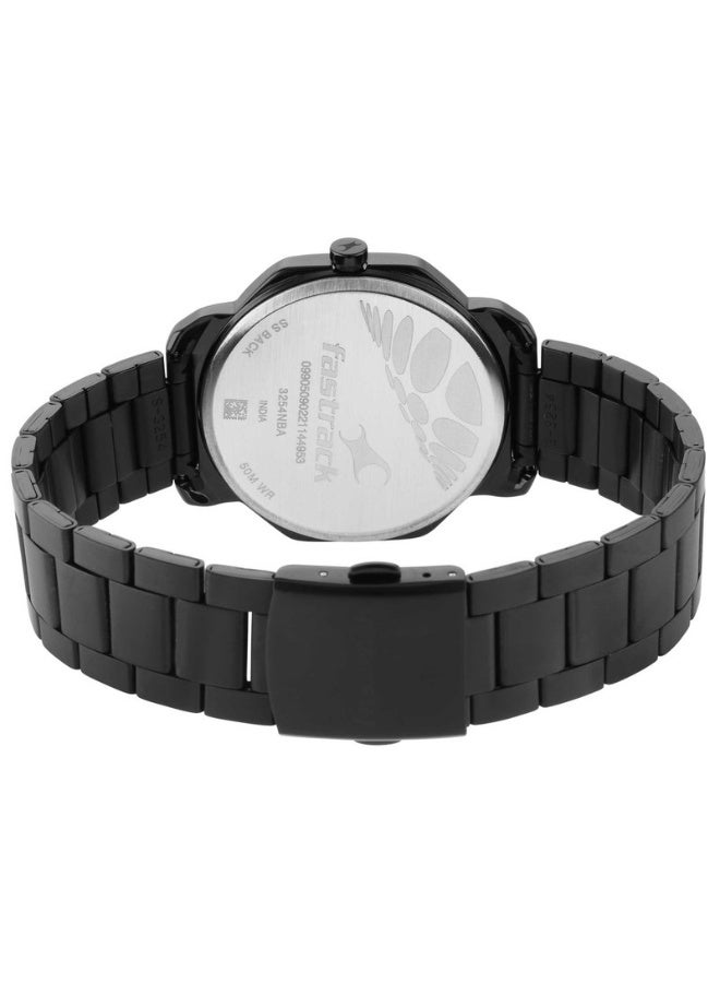 fastrack 3254NM01 Men’s Analog Watch – Black Dial, Black Leather Strap, Quartz Movement, Mineral Glass - Image 4