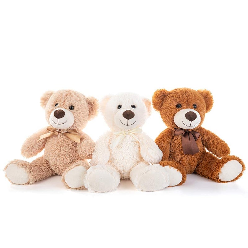 MorisMos 3 Packs Teddy Bears Bulk Stuffed Animals Cute Small Teddy Bear Plush Toys Little Stuffed Bear for Kids on Centerpiece Baby Shower 14 Inches - Image 3
