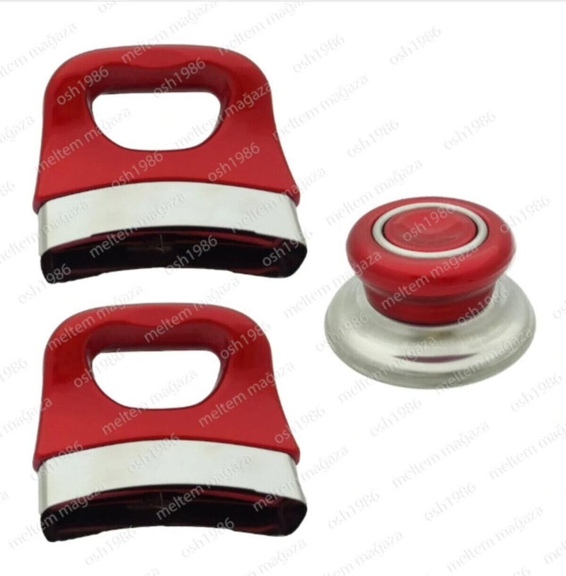 UNIVERSAL Red Pot Pan and Saucepan Handle Handle Top Set Compatible with All Pots 