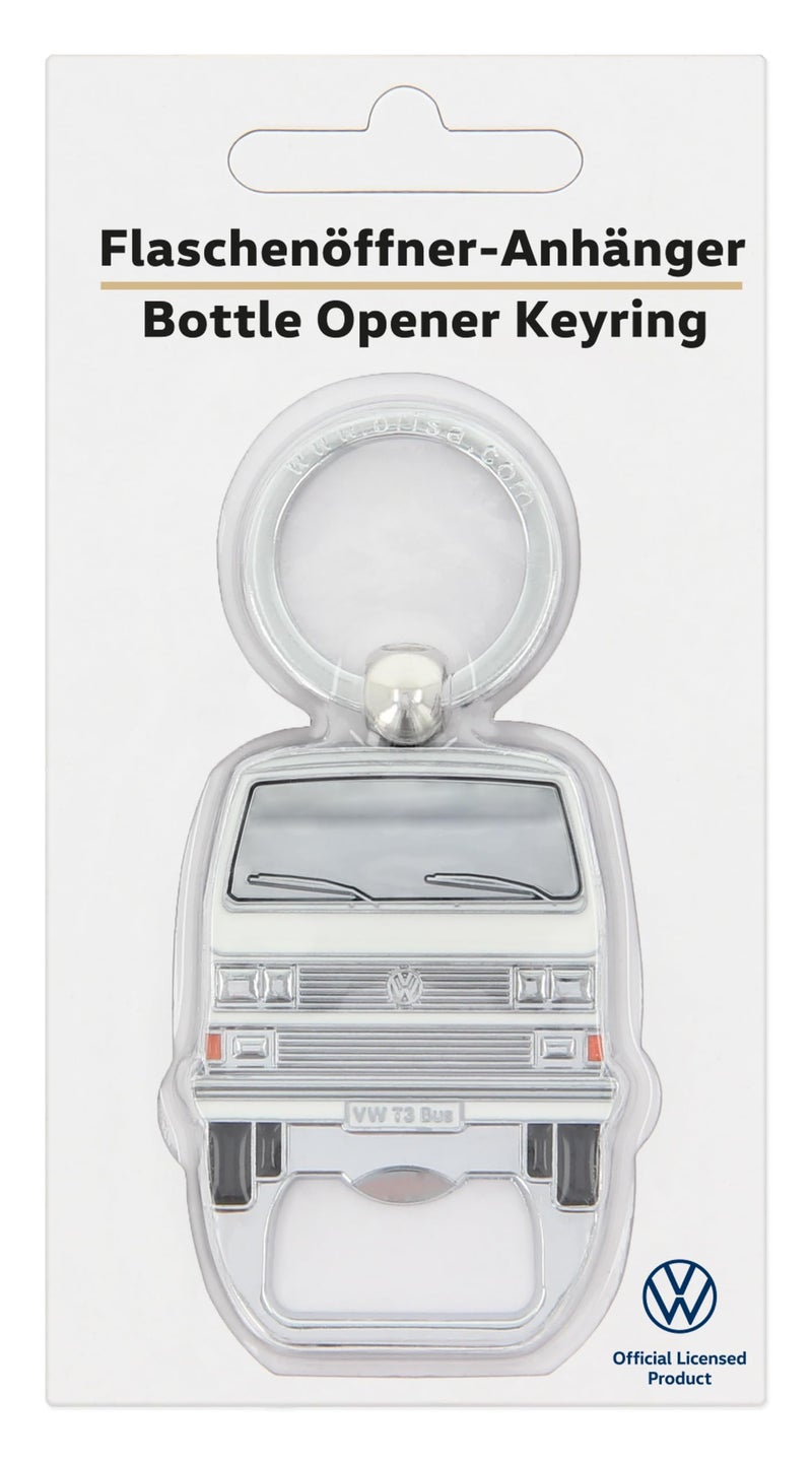 BRISA VW Collection - Volkswagen Keychain Ring Keychain Accessory Keyholder with Bottle Opener in T3 Bus Vanagon Design (White) - Image 4