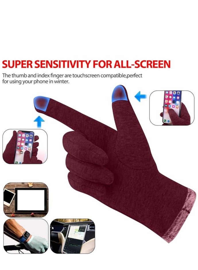 Excefore Women Winter Gloves Warm Touchscreen Gloves Windproof Gloves for Women Girls Ladies Winter Using Gifts - Image 2