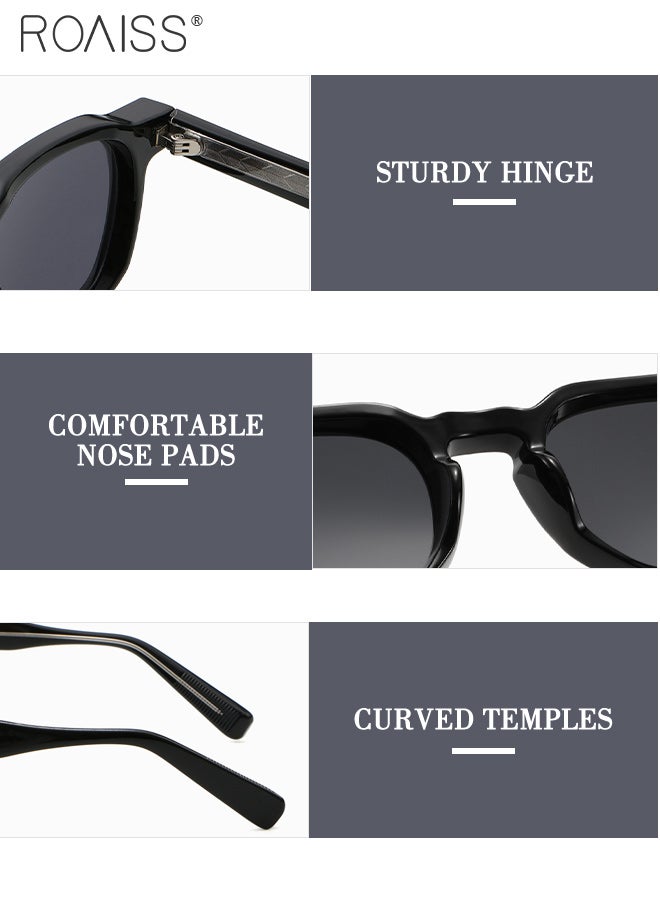 roaiss Square Sunglasses for Men, UV400 Protection Sun Glasses, Fashion Anti-Glare Sun Shades for for Men Driving, Fishing, Traveling, Silver, 52mm - Image 5