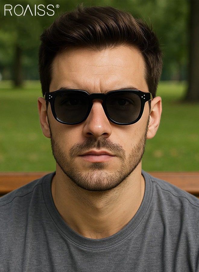 roaiss Square Sunglasses for Men, UV400 Protection Sun Glasses, Fashion Anti-Glare Sun Shades for for Men Driving, Fishing, Traveling, Silver, 52mm - Image 2