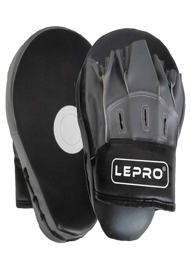 LEPRO Curved Focus Pads, Punching Mitts for Boxing, MMA, Muay Thai, Kickboxing, Karate, Taekwondo Training for Men & Women Focus Pad for Kickboxing (Black) - Image 1