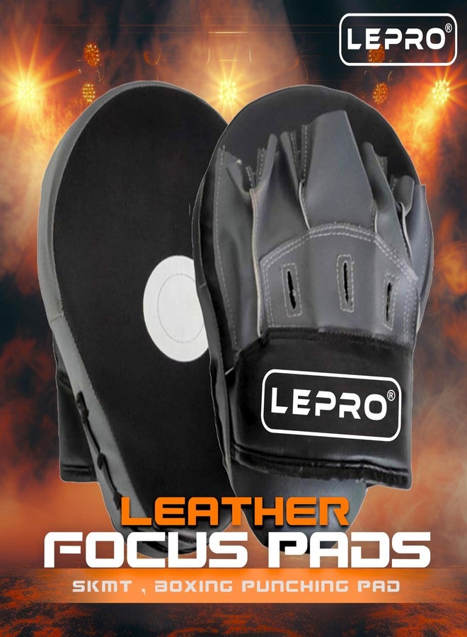 LEPRO Curved Focus Pads, Punching Mitts for Boxing, MMA, Muay Thai, Kickboxing, Karate, Taekwondo Training for Men & Women Focus Pad for Kickboxing (Black) - Image 2