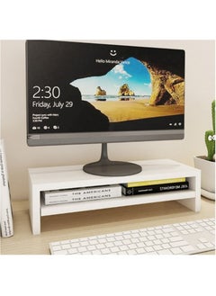 MODERN HOME Wooden desktop stand for computer monitor and laptop and for organizing desk and office supplies  - Image 2