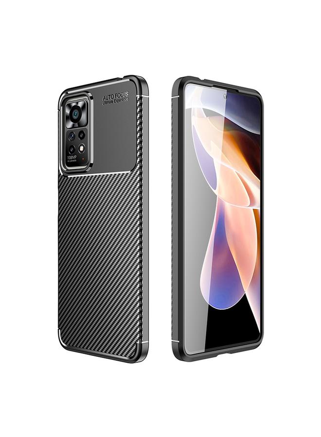 Case For Xiaomi Redmi Note 11 Pro Overseas Version Carbon Fiber Texture Shockproof TPU Phone Case