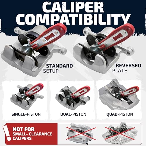 Vehiclex Brake Caliper Compression Tool – Heavy Duty Brake Pad Spreader Tool with Ratcheting Handle & Rib-Reinforced Plates – Caliper Piston Compressor Tool for Cars, SUVs, and Light Trucks - Image 3