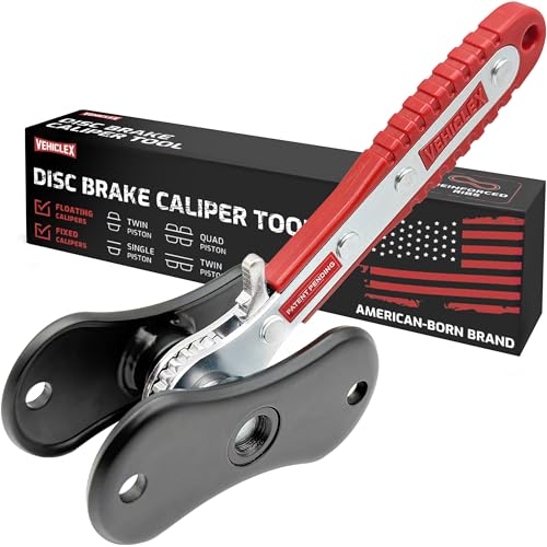 Vehiclex Brake Caliper Compression Tool – Heavy Duty Brake Pad Spreader Tool with Ratcheting Handle & Rib-Reinforced Plates – Caliper Piston Compressor Tool for Cars, SUVs, and Light Trucks - Image 1