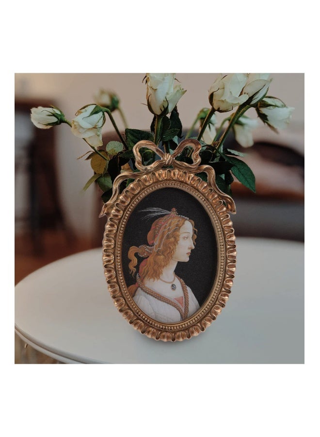 Vintage Embossed Photo Frame Resin Picture Baroque Tabletop European Style Holder Oval Antique Poster 26X17.5X2.5cm - Image 4