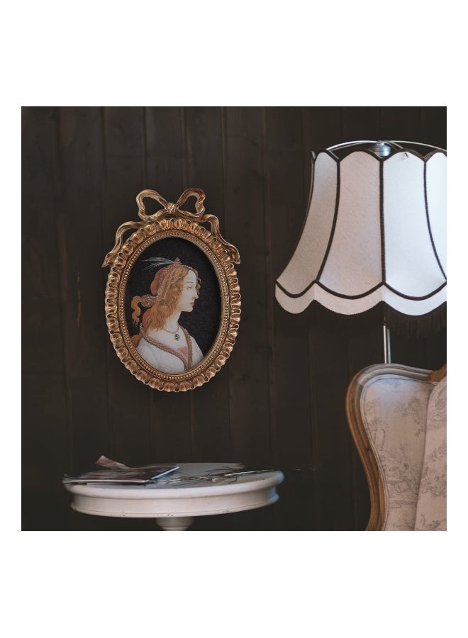 Vintage Embossed Photo Frame Resin Picture Baroque Tabletop European Style Holder Oval Antique Poster 26X17.5X2.5cm - Image 2