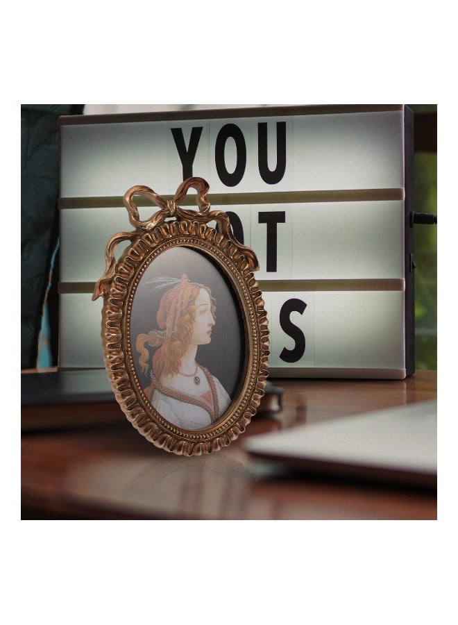 Vintage Embossed Photo Frame Resin Picture Baroque Tabletop European Style Holder Oval Antique Poster 26X17.5X2.5cm - Image 3