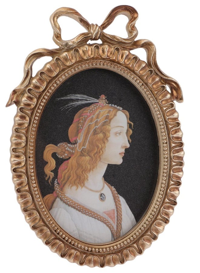 Vintage Embossed Photo Frame Resin Picture Baroque Tabletop European Style Holder Oval Antique Poster 26X17.5X2.5cm - Image 1