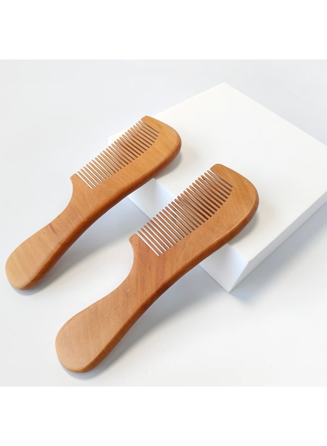 عبوة 2 قطعة من أمشاط فك التشابك الخشبية يدوية الصنع 100% من خشب الصندل الأخضر الطبيعي - مشط أسنان ناعم ومضاد للكهرباء الساكنة | مشط خشبي عطري لفك تشابك الشعر المبلل والجاف، ومناسب لجميع أنواع الشعر. - Image 5