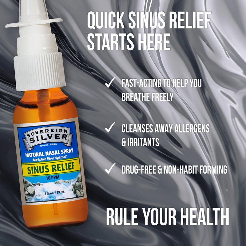 Sovereign Silver Natural Nasal Spray - Colloidal Silver Nasal Spray, Bio Active Nose Mist for Sinus Congestion and Immune Support, Adults and Kids, 10 ppm - 1 fl oz (29mL) - Image 4