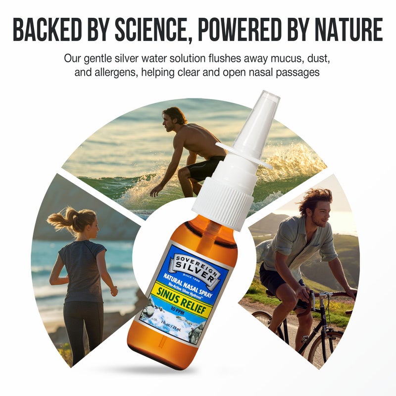 Sovereign Silver Natural Nasal Spray - Colloidal Silver Nasal Spray, Bio Active Nose Mist for Sinus Congestion and Immune Support, Adults and Kids, 10 ppm - 1 fl oz (29mL) - Image 5