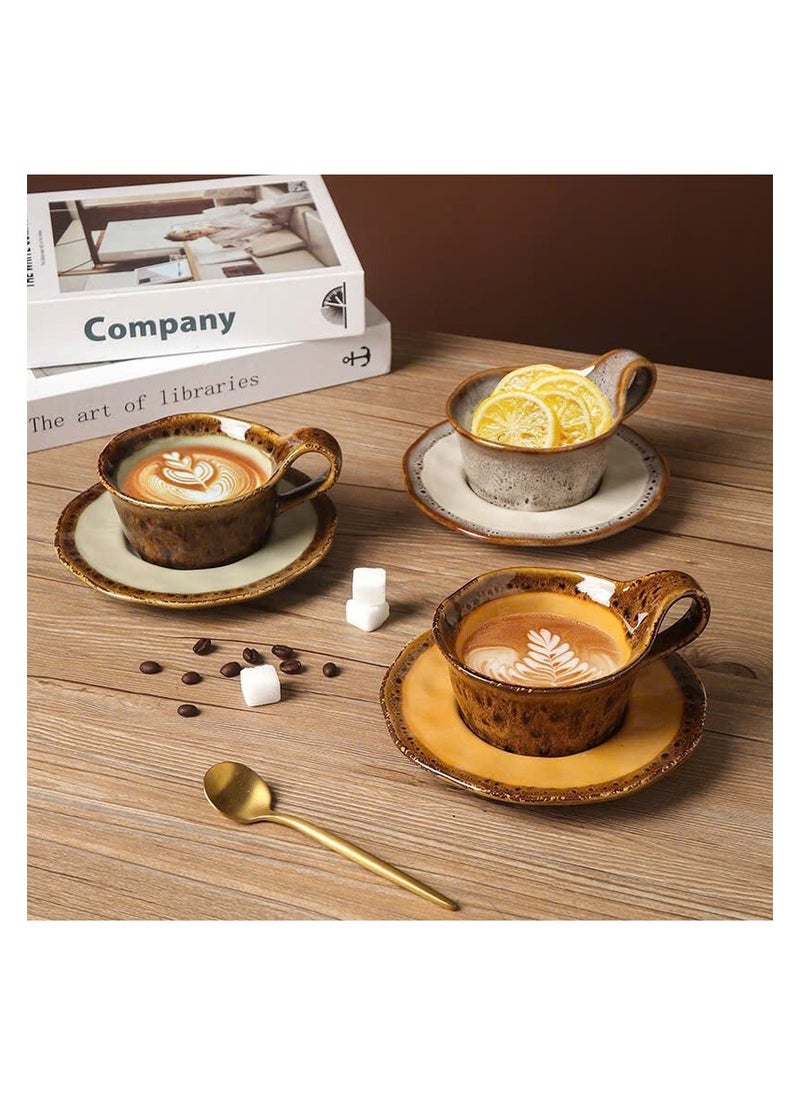 Qahwa Ceramic mug with brown dots and elegant and comfortable design for serving hot drinks  - Image 3