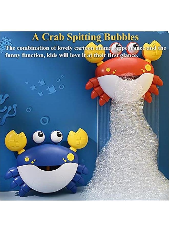 Generic - Bath Toy Bubble Maker, Electric Bathtub Bubble Machine Cartoon Crab Bubble Blower Tub Bubble Maker Crab Bath Toy with Music and Vacuum Suction Cups (Blue) - Image 1