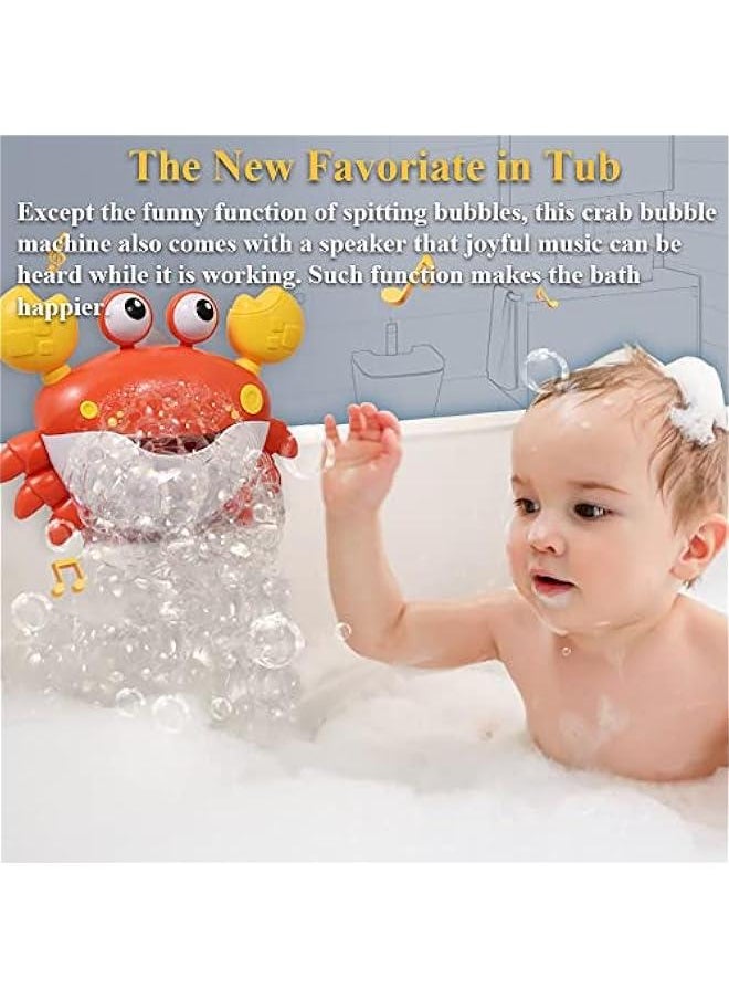 Generic - Bath Toy Bubble Maker, Electric Bathtub Bubble Machine Cartoon Crab Bubble Blower Tub Bubble Maker Crab Bath Toy with Music and Vacuum Suction Cups (Blue) - Image 1