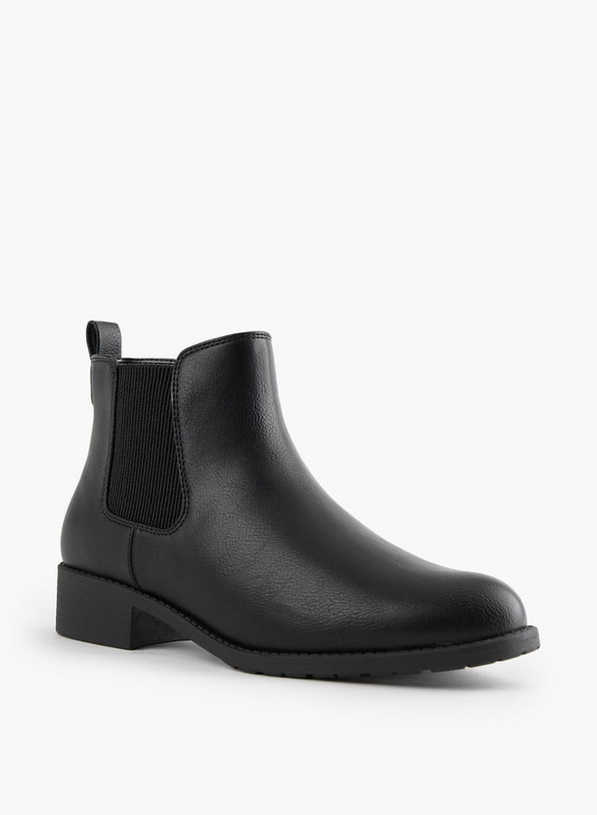 Celeste Women's Solid Block Heel Chelsea Boots with Pull Tab - Image 3