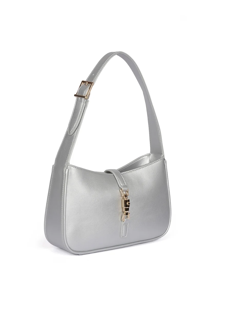 كابلي Long strap faux leather shoulder handbag