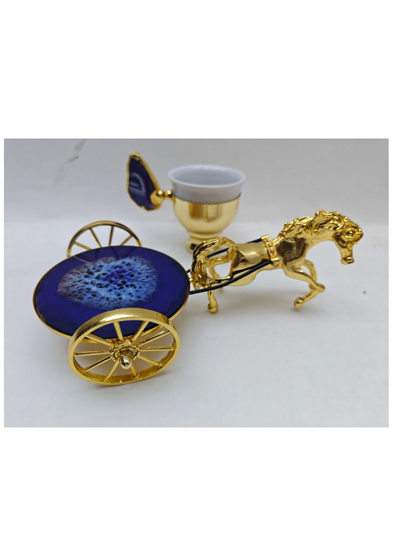 Ceramic Marble Cup with Saucer Pulled by a Blue Gold Horse and Carriage - pzsku/Z0E160EE45A0CD1C8E1CDZ/45/_/1724702482/a9f03a1a-8358-47b3-b153-c37d156a5e4c