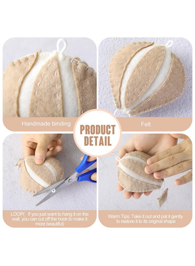 Poen 10 قطع زينة جدارية على شكل بالون هواء ساخن وغيوم نجوم لغرفة الأطفال زينة جدارية غربية لغرفة النوم سحب مصنوعة من الفelt ونجوم وبالون هواء ساخن لغرفة الأطفال (خاكي) - Image 3