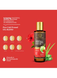 Khadi Natural Khadi Natural Hibiscus and Aloe Vera Hair Oil Oil for Frizzy Hair Silicone and Mineral Oil Free Suitable for All Hair Types Powered Botanics 200ml  - Image 3