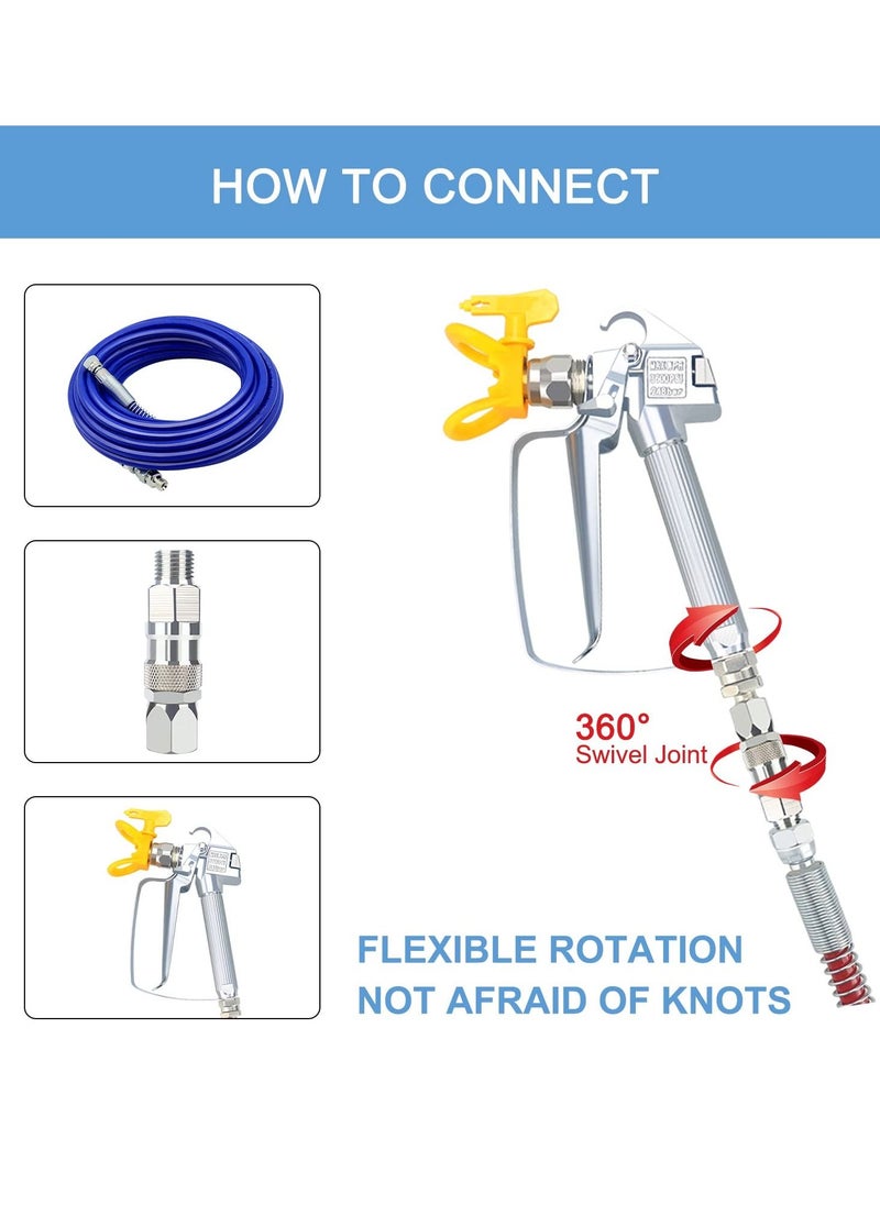 SYOSI Sprayer Swivel Joint, 1/4 Inch Stainless Steel Airless High Pressure Spray Gun Hose Swivel Connector Accessories, High Pressure Painting Supplies, Swivel Fittings for Paint Sprayers and Hose  - Image 3