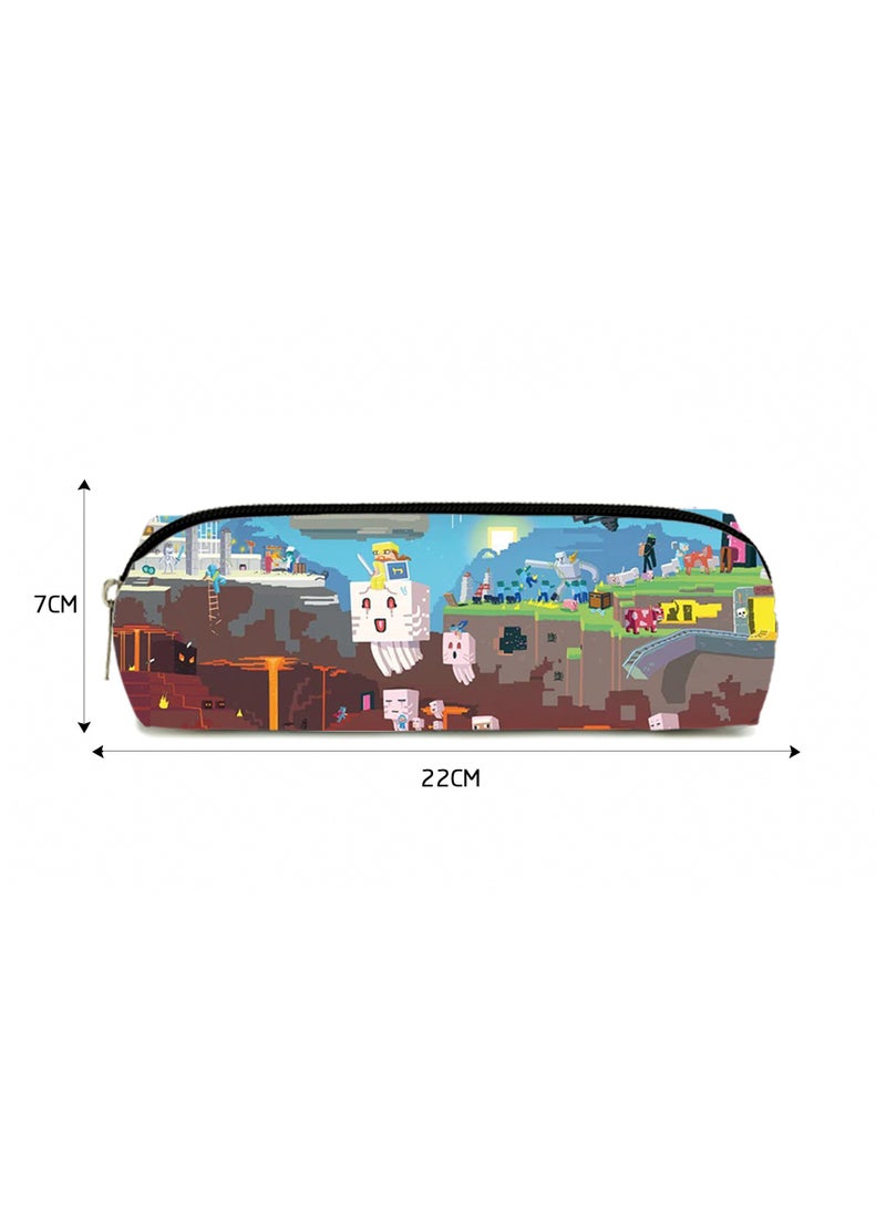 SKT Shiketro Minecraft Student Printed Schoolbag Backpack 40*30*17CM+Pen Bag 22*7CM Two-piece Set - Image 3