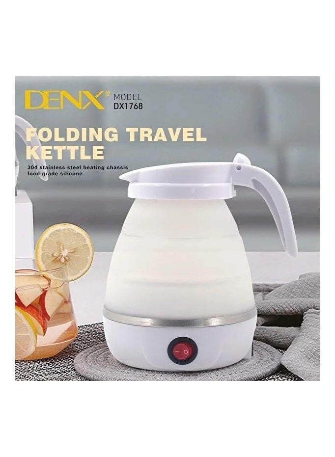 Denx Portable Folding Electric Kettle for Travel – Compact 600W Kettle with Collapsible Design, Food-Grade Silicone Body, Auto Shut-Off & Boil-Dry Protection – DX1768 Ideal for Outdoor & Office Use - Image 3