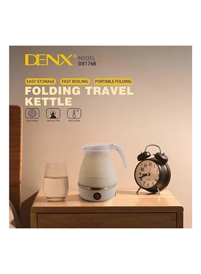 Denx Portable Folding Electric Kettle for Travel – Compact 600W Kettle with Collapsible Design, Food-Grade Silicone Body, Auto Shut-Off & Boil-Dry Protection – DX1768 Ideal for Outdoor & Office Use - Image 5