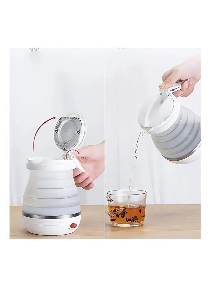 Portable Folding Electric Kettle for Travel – Compact 600W Kettle with Collapsible Design, Food-Grade Silicone Body, Auto Shut-Off & Boil-Dry Protection – Ideal for Outdoor & Office Use - Image 3