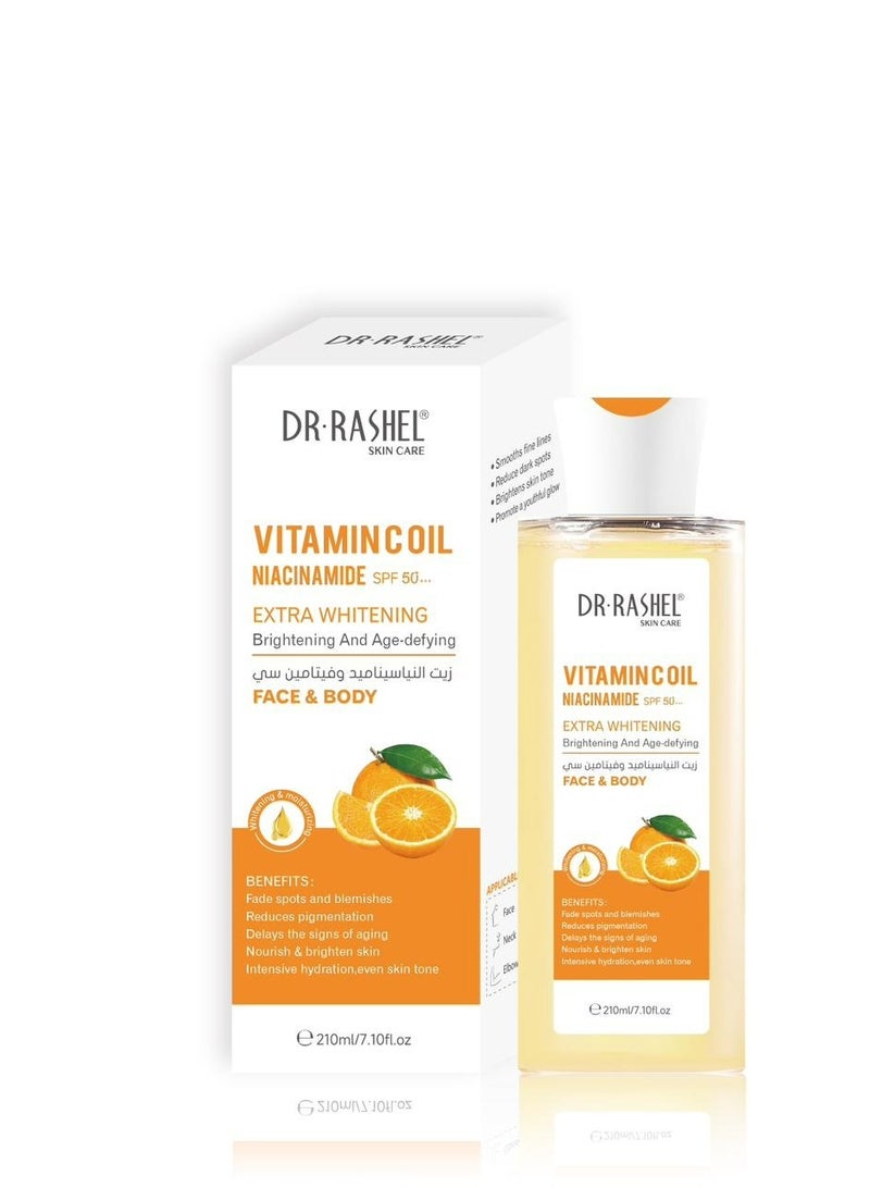 دكتور راشيل زيت فيتامين سي نياسيناميد بعامل حماية من الشمس 50 لتبييض إضافي 210 مل