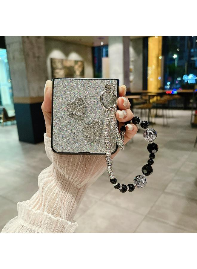 erorex Case For Motorola Razr 40 Ultra Gradient Color Glitter Shockproof Protective Phone Case With Bead Chain - Image 5