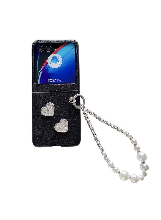 erorex Case For Motorola Razr 40 Ultra Gradient Color Glitter Shockproof Protective Phone Case With Bead Chain - Image 1