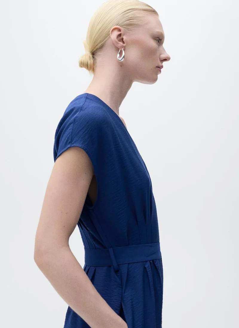 MANGO Long Cropped Jumpsuit With Belt