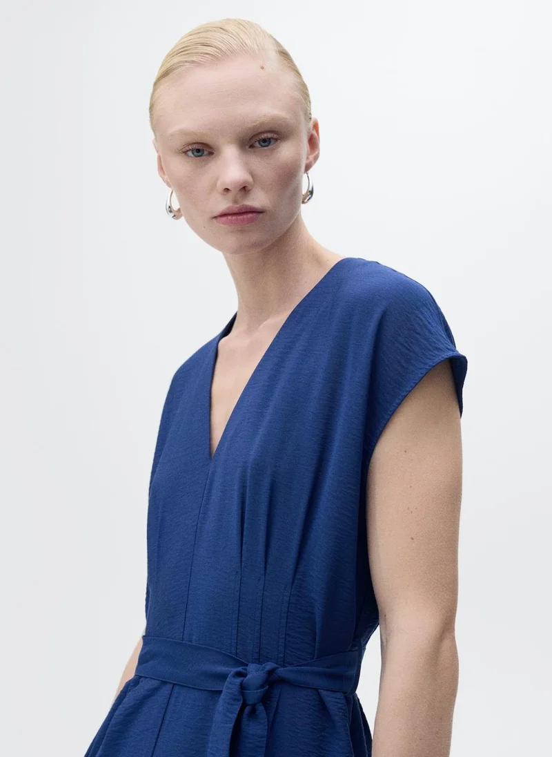 MANGO Long Cropped Jumpsuit With Belt