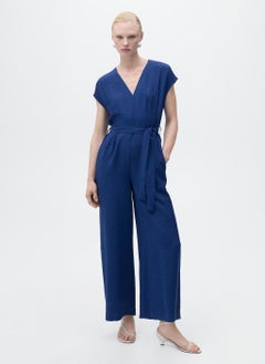 MANGO Long Cropped Jumpsuit With Belt  - Image 1