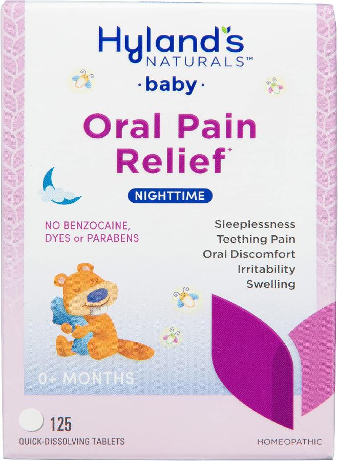 Hyland's Naturals Baby Nighttime Soothing Tablets with Chamomilla, Natural Relief of Oral Discomfort, Irritability, and Swelling, 125 Count - Image 1