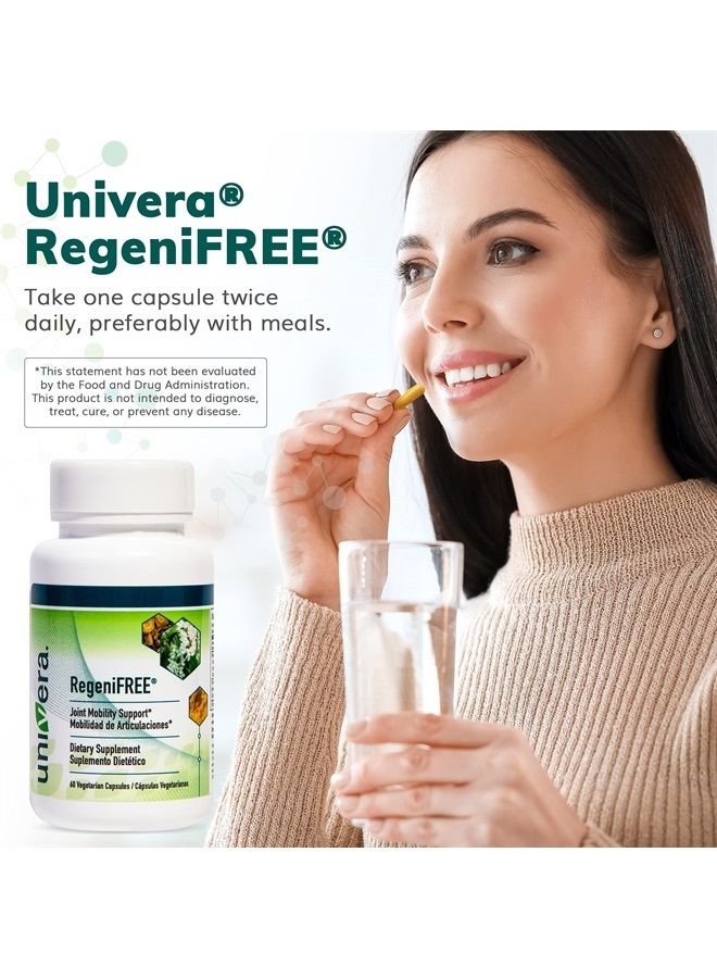 Univera RegeniFREE, All-Natural Joint Supplement, Aloe Vera & Turmeric, No Glucosamine, Vegeterian, 60 Capsules, 30-Day Supply  - Image 1